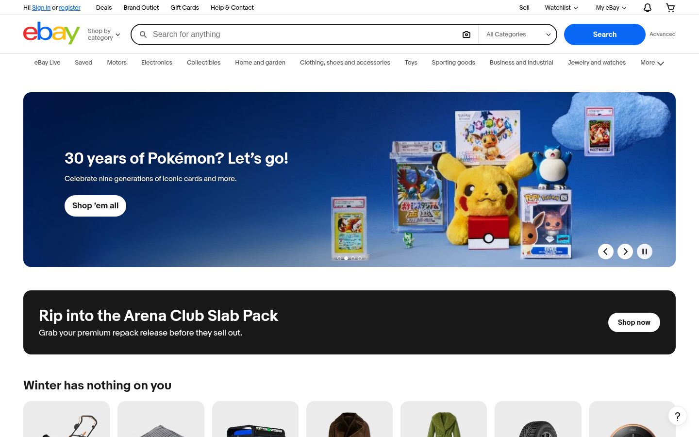 Screenshot of eBay - https://www.ebay.com