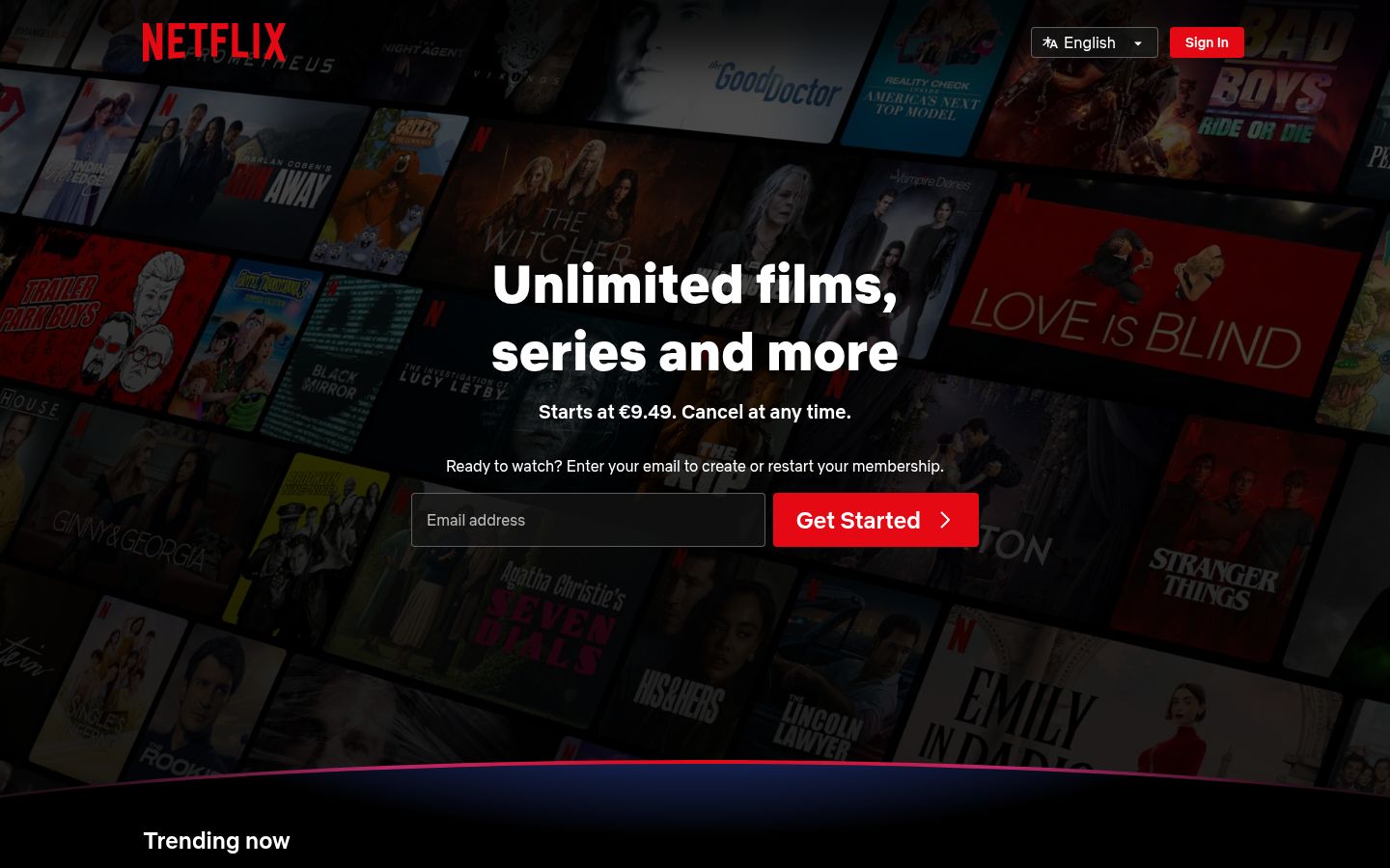 Screenshot of Netflix - https://www.netflix.com