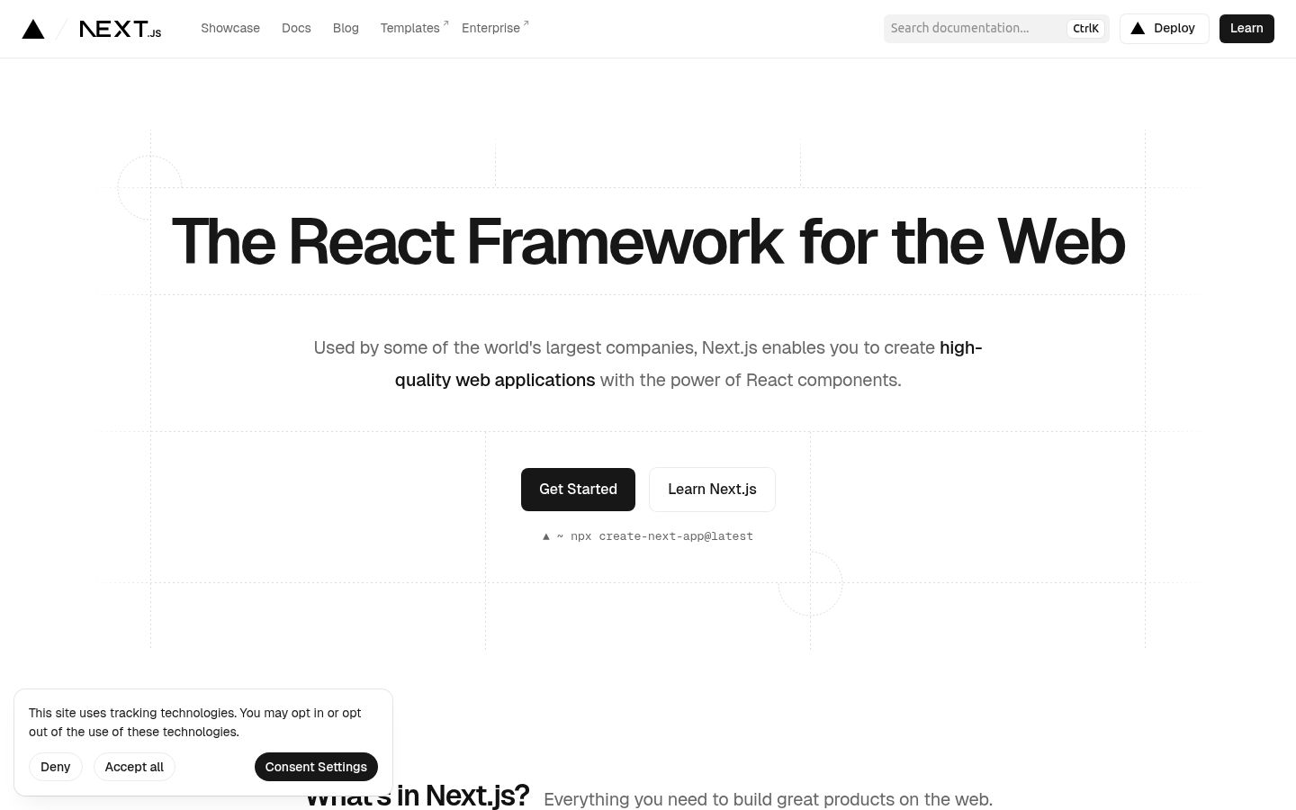 Screenshot of Next.js - https://nextjs.org